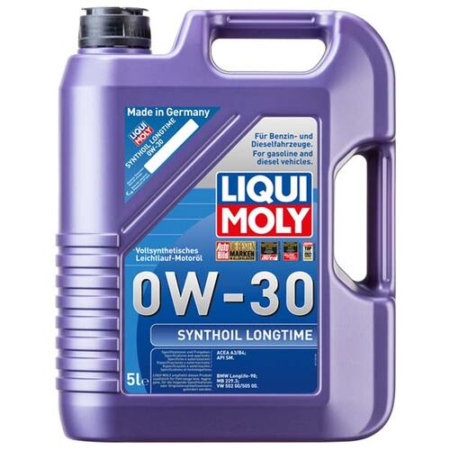 Aceite Sintético 0w30 Liqui Moly Synthoil Longtime, 100% Sintético, 5 L