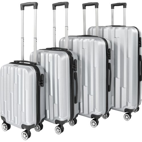 Set 4 Maletas Equipaje Ultra Resistente Ruedas 360 Plata