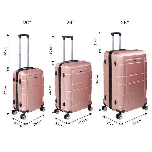 Set Maletas Rigidas Viaje Ultra Resistentes Rose Gold 3pz.