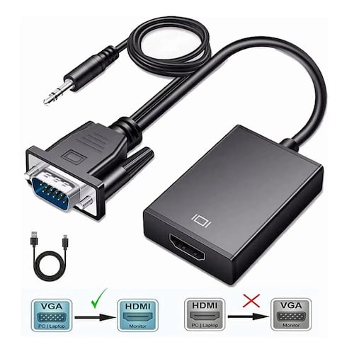 Convertidor Video Vga A Hdmi Audio Adaptadores Full Hd 1080p