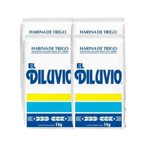 Harina De Trigo El Diluvio 4 Pack De 1 Kg