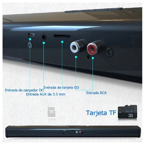 Barra De Sonido Bocina Bluetooth Recargable