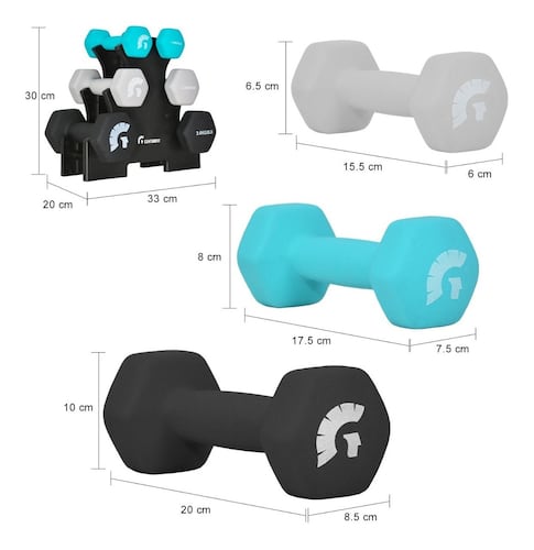Rack Mancuernas Hexagonales 3 5 Y 8 Lb Pesas Fitness