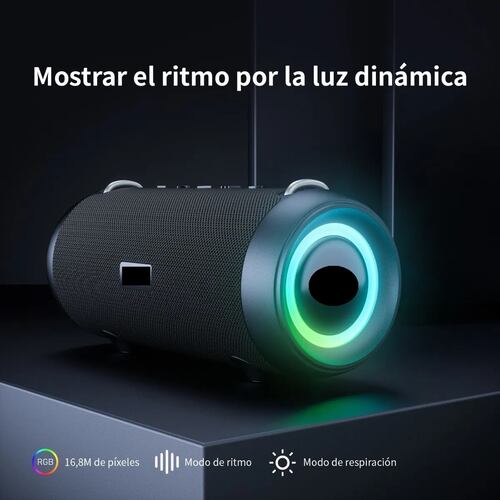 Bocina Portátil Recargable Estéreo Con Bluetooth Negro