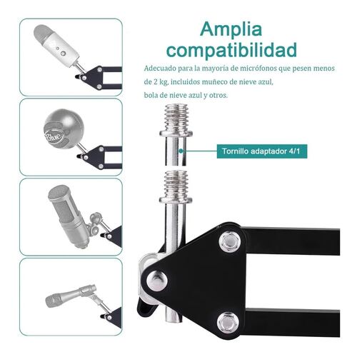 Soporte Brazo Microfono Condensador Para Estudio Grabación