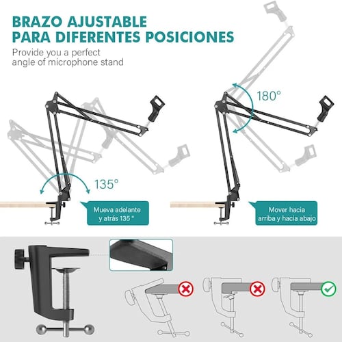 Soporte Brazo Microfono Condensador Para Estudio Grabación