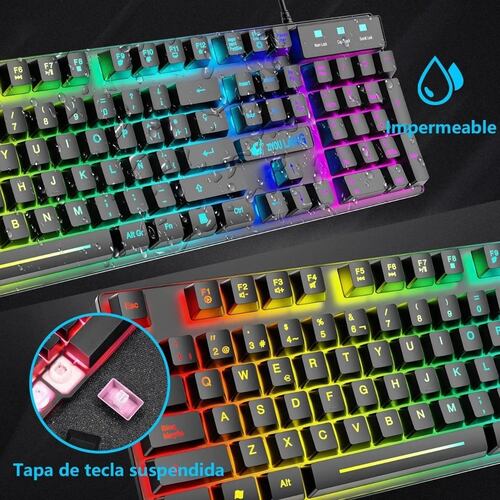 Kit Teclado Mouse Gamer Profesional  Usb Negro