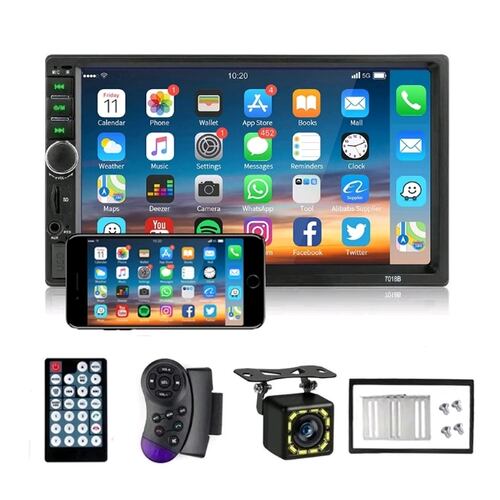 Auto Estereo Mirror Link De 7in, 7018b Con Bluetooth Para Auto, Cámara de reversa gratis.
