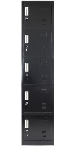 Locker Negro Metalico 5 Puertas Casilleros Oficina Cerradura