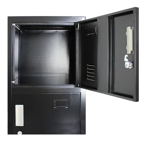 Locker Negro Metalico 5 Puertas Casilleros Oficina Cerradura