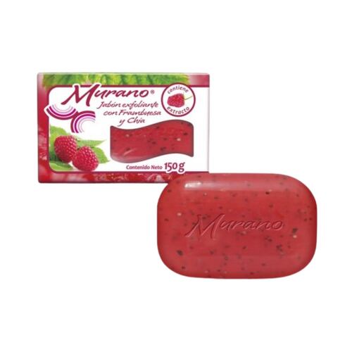 Jabón Barra Murano Natural Frambuesa Y Chía Caja 40 Pz 150g
