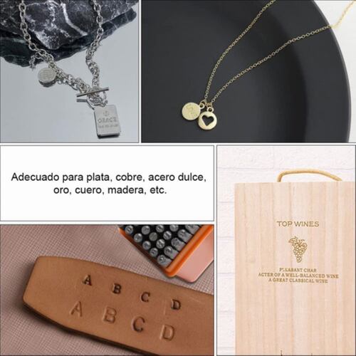 Letras Y Numeros De Golpe 3 Mm Con Estuche 37pcs  Naranja