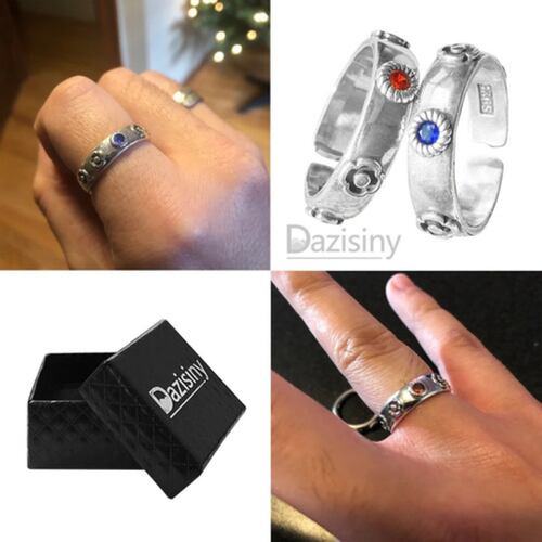 2 Pzs Anillos De Ajustables Anime Plateados