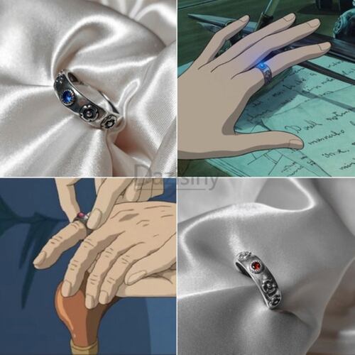 2 Pzs Anillos De Ajustables Anime Plateados