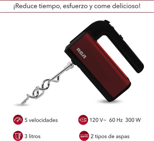 RCA Batidora Roja de Mano con Pedestal 5 Velocidades RC-71.