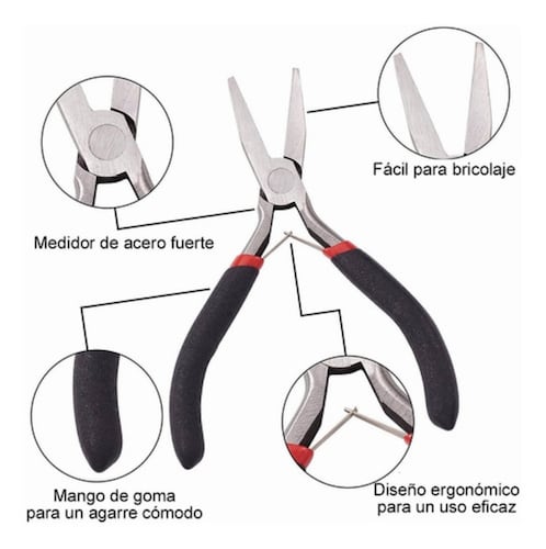 8 Pzs Pinzas Para Armado Bisuteria Punta Corte Engarce Plana