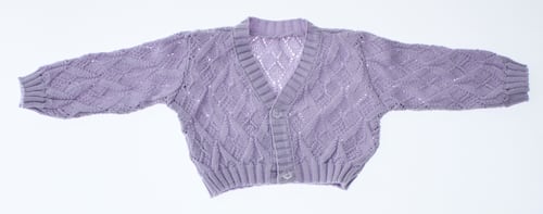Sueter Niña Bebe Bolero Tejido Color Lila 3082 0 a 4 Años.