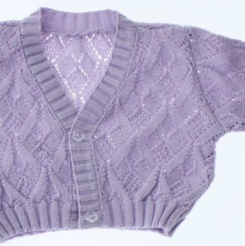 Sueter Niña Bebe Bolero Tejido Color Lila 3082 0 a 4 Años.