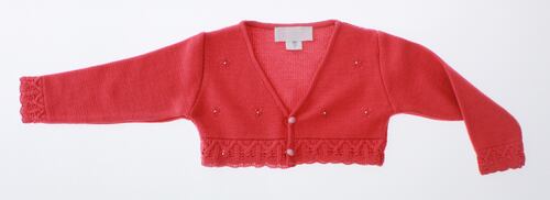 Sueter Niña Bolero Tejido Color Coral 3089 1 a 16 Años.