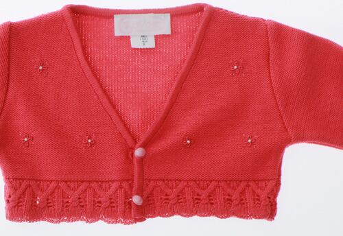 Sueter Niña Bolero Tejido Color Coral 3089 1 a 16 Años.
