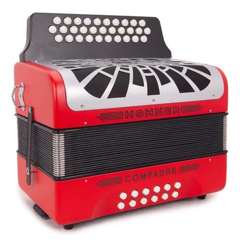 Acordeon Hohner Diatonico en Sol Compadre Rojo con Funda