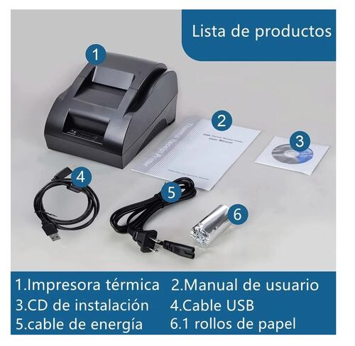 Impresora Térmica Usb Impresora De Recibos De 58 Mm