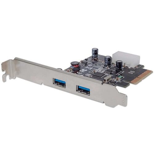 Tarjeta PCI Express Con 2 Puertos USB 3.1 Manhattan Super Alta Velocidad 151795.