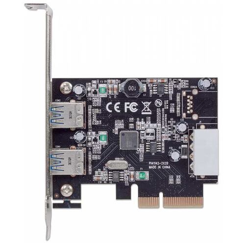 Tarjeta PCI Express Con 2 Puertos USB 3.1 Manhattan Super Alta Velocidad 151795.