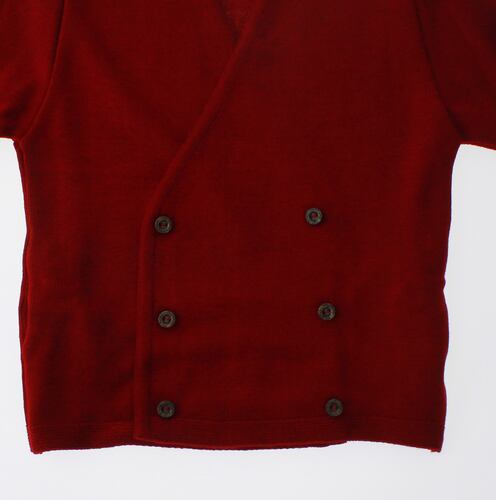 Sueter Tejido Cruzado Tipo Chaqueta Color Rojo 3118 3 a 16 Años.
