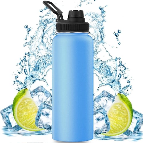 Botella De Agua Fría/caliente De Acero Inoxidable De 1.2 L Azul