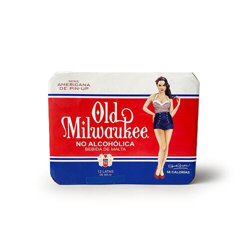 12 Pack Bebida No Alcohólica de Malta Old Milwaukee 355 Ml