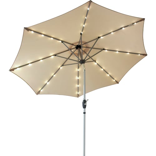 Sombrilla Jardin Con Luces Jardin Led Panel Solar Patio Hotel 2.7 M