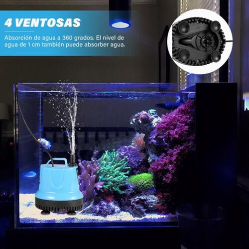 Bomba De Agua Sumergible Fuente Para Acuario Peceras 3000/h Azul Con Negra