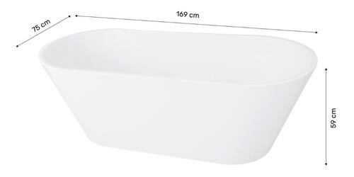 Tina Baño Lujo Bañera Dubai Fibra De Vidrio 169x75.5x59 Cm Blanca