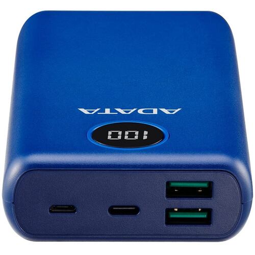 Bateria Adata P20000QCD 20000mAh Azul USB Power Bank Cargador Portatil AP20000QCD-DGT-CDB.