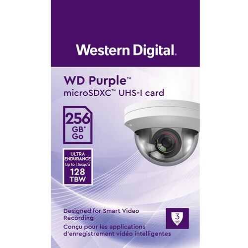 Memoria MicroSD 256GB Western Digital WD Purple SD QD101 SDXC Clase 10 WDD256G1P0C.