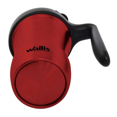Taza térmica de acero inoxidable, con tapa rosca, 350 ml,  rojo metálico