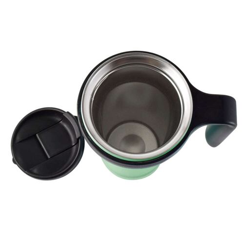 Taza térmica de acero inoxidable, con tapa rosca, 470 ml, verde menta