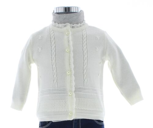 Sueter Niña Bebé Tejido Beige Claro 3149 0 a 2 Años.