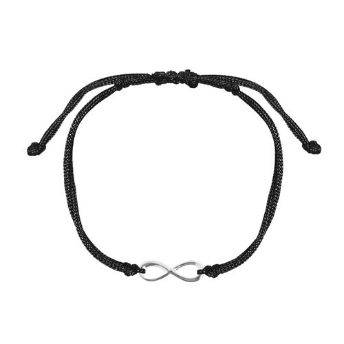 Set con 2 Pulseras de hilo con infinito de plata .925.
