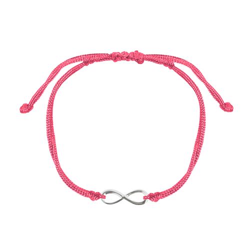 Set con 2 Pulseras de hilo con infinito de plata .925.