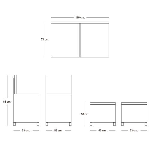 Comedor para Jardin Juego de 8 sillas de ratán acojinadas con Mesa de Vidrio Templado 