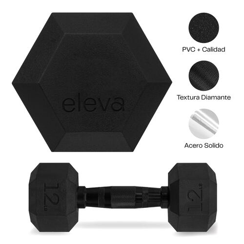Mancuernas Hexagonal Cromada De 12 Lb 2 Pz
