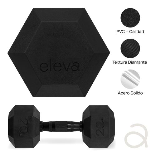 Mancuernas Hexagonal Cromada De 20 Lb 2 Pz