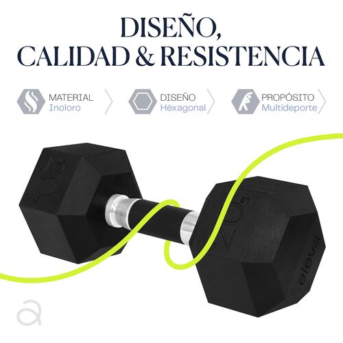 Mancuernas Hexagonal Cromada De 20 Lb 2 Pz