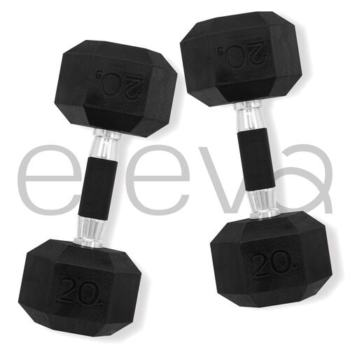 Mancuernas Hexagonal Cromada De 20 Lb 2 Pz