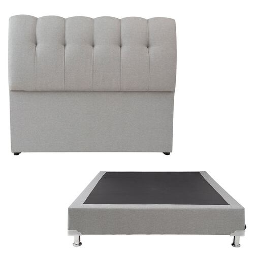 Cabecera Matrimonial Dicasa Nube con Box Gris Claro
