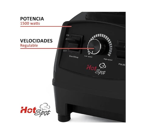 Licuadora Hot Spot 554 2 L negra con vaso de policarbonato 1500 w