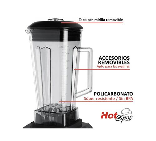 Licuadora Hot Spot 554 2 L negra con vaso de policarbonato 1500 w