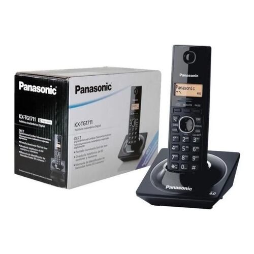 Teléfono Inalámbrico Panasonic KX-TG1711 Digital Negro